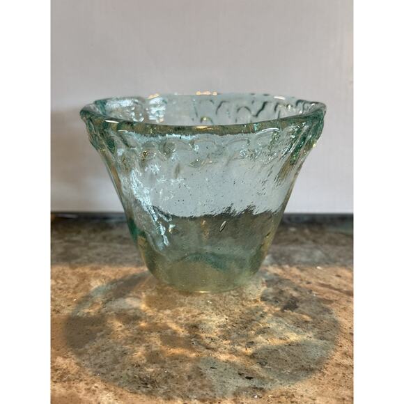 Recycled Glassware Glass - Green -‎ Vitrocolor - Made In Egypt Bowl/Candle - Picture 1 of 5